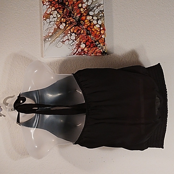 SALE! Stunning BEBE Silky Embellished Halter Top - Picture 5 of 6